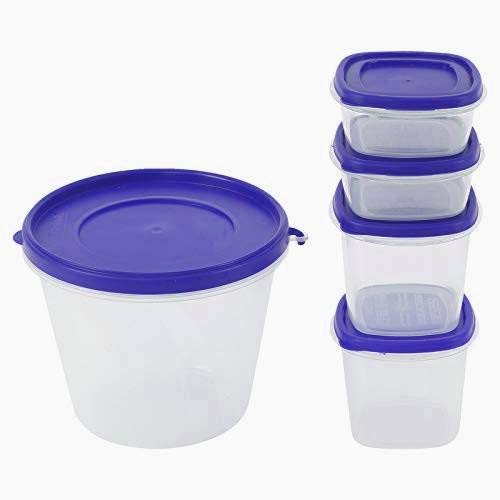Cutting Edge Nesterware Stackable Container (Set Of 5, Dark Blue)
