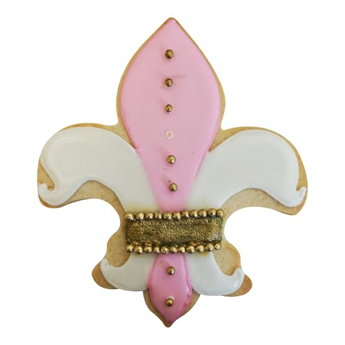 R&M Fleur De Lis 4.5'' Cookie Cutter Brown With Colored, Durable, Baked-On Polyresin Finish