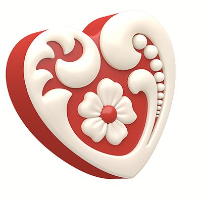 Spinningleaf Floral Heart Sandwich Cookie Chocolate Candy Mold