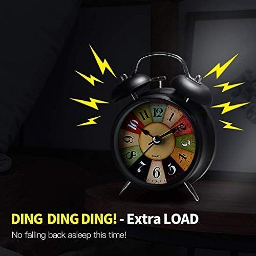 Sarth Shopobox Alloy Steel, Glass Twin Bell Edition Vintage Look With Night Led Display Table Alarm Clock, 12X10X6 Cm ((Vintage-