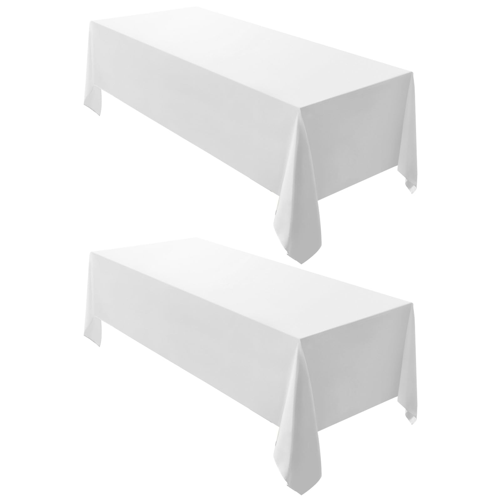 Surmente 60 X 102-Inch Tablecloth Rectangular Polyester Table Cloths For Weddings, Banquets, Or Restaurants (White2 Pack)Aa