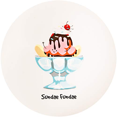 Pavilion Gift Company Pavilion-Ice Cream Sundae-Patterned 6.25 Inch Red Cermaic Snack Bowl, 6.25''