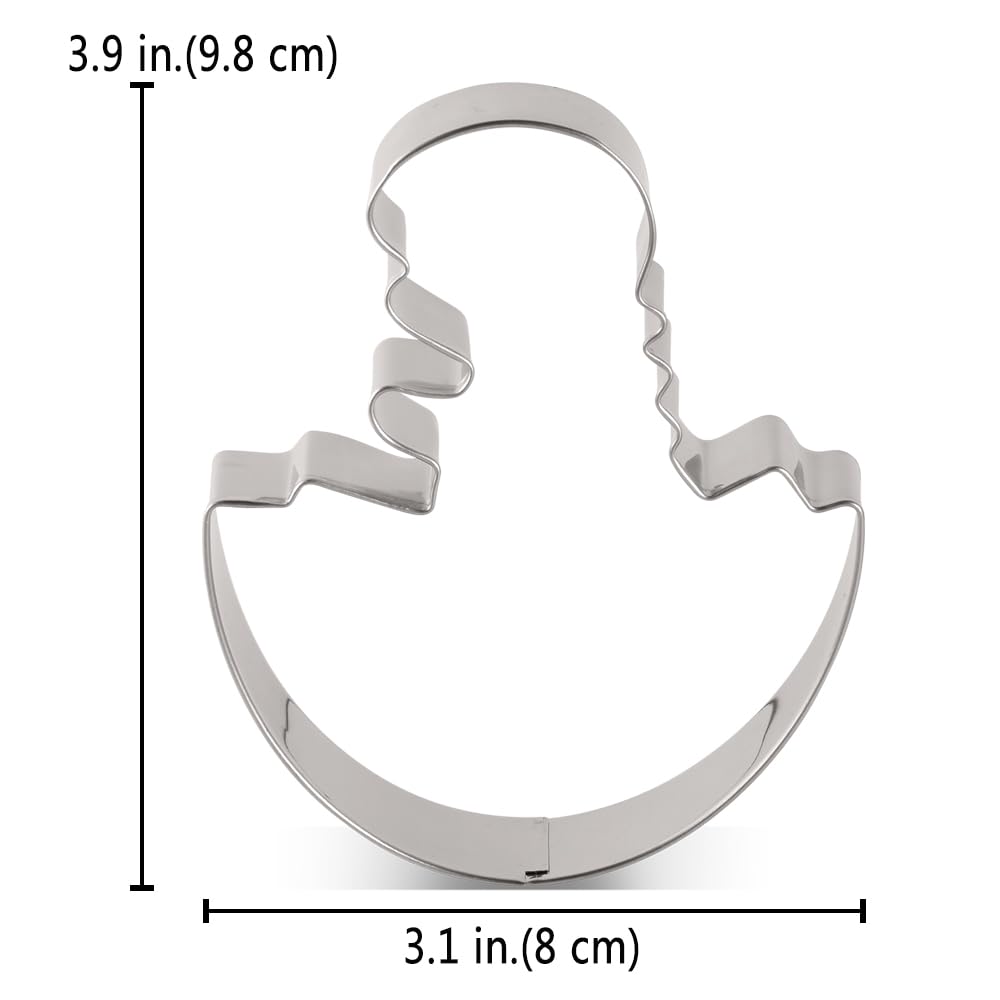 Liliao Dinosaur In Egg Cookie Cutter Cute Dino Biscuit And Fondant Cutters For Kids - 3.2 X 3.9 Inches - Stainless Steel