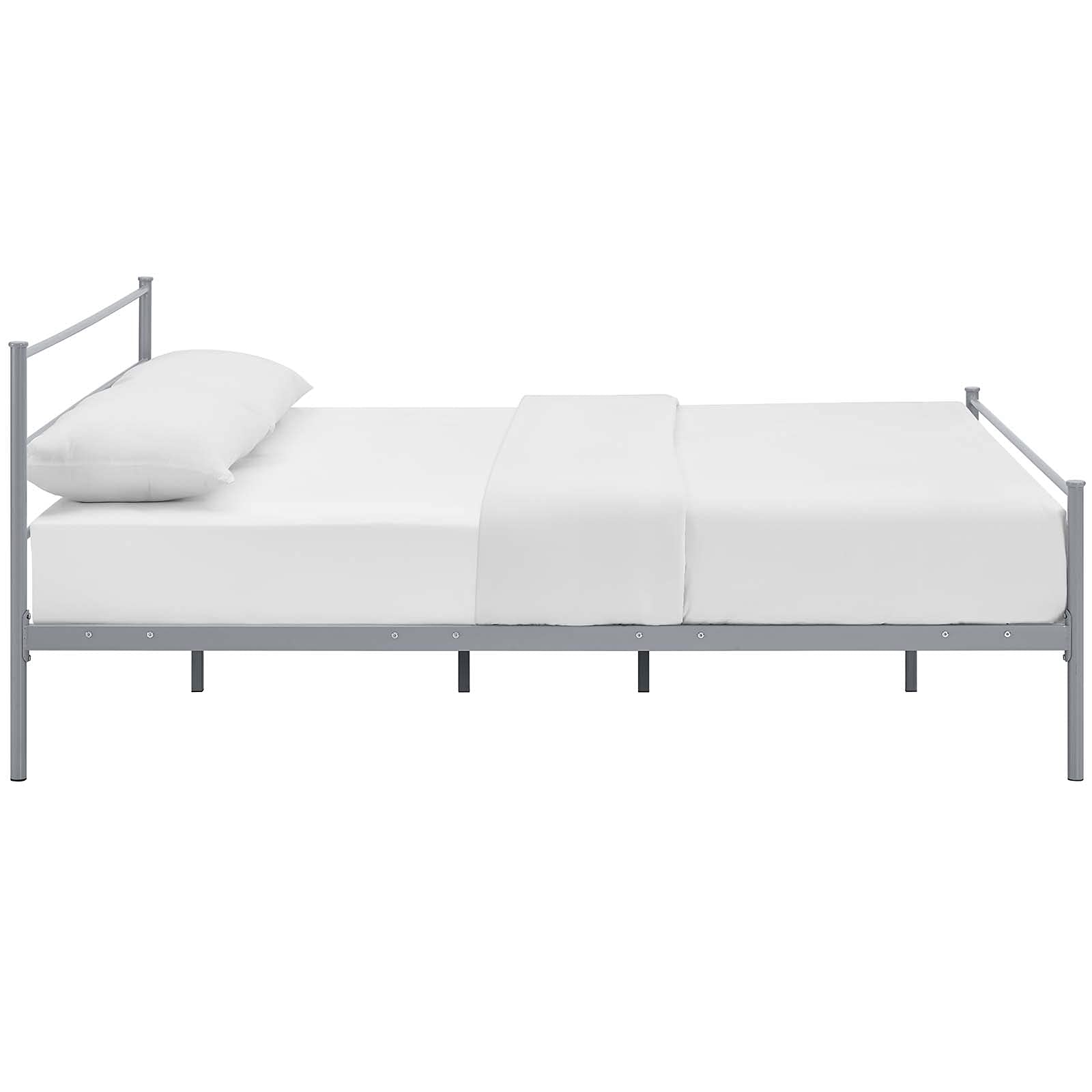 CasaFoyer Alina Platform Queen Bed | Rustic Charm meets Modern Decor | Holds 1323 lbs | No Box Spring Needed | Fits Memory Foam, Spring, Latex, Hybrid Mattresses | Gray