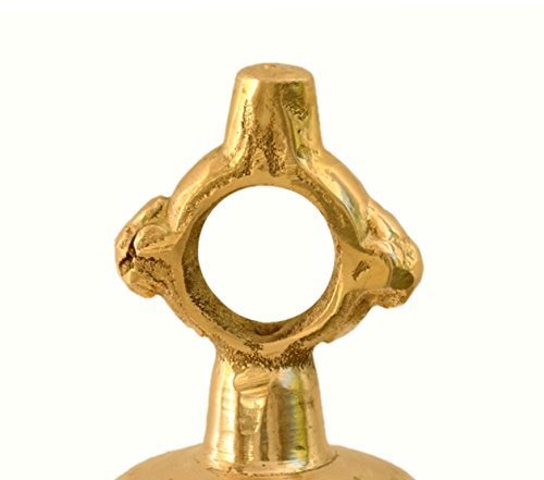 ARTVARKO Hanging Bell Solid Brass Metal Heavy Bell with Deep Sound 5 Inches Diameter Antique Home D  cor Ghanti for Door Mandir