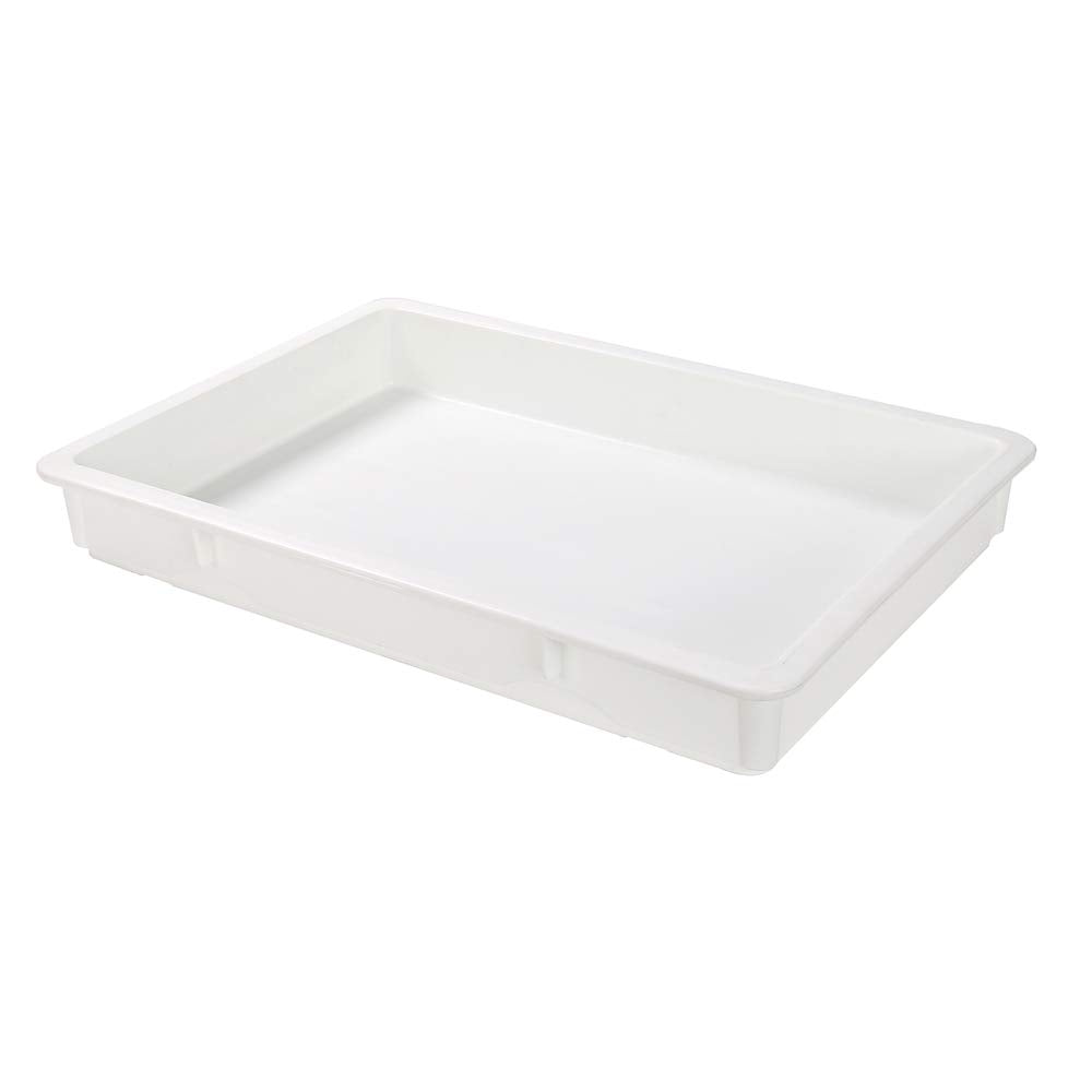 26 X 18 X 3 Inch Proofing Box, 1 Rectangle Dough Box - Stackable, Dishwashable, White Plastic Pizza Dough Boxes, Durable, Lids S
