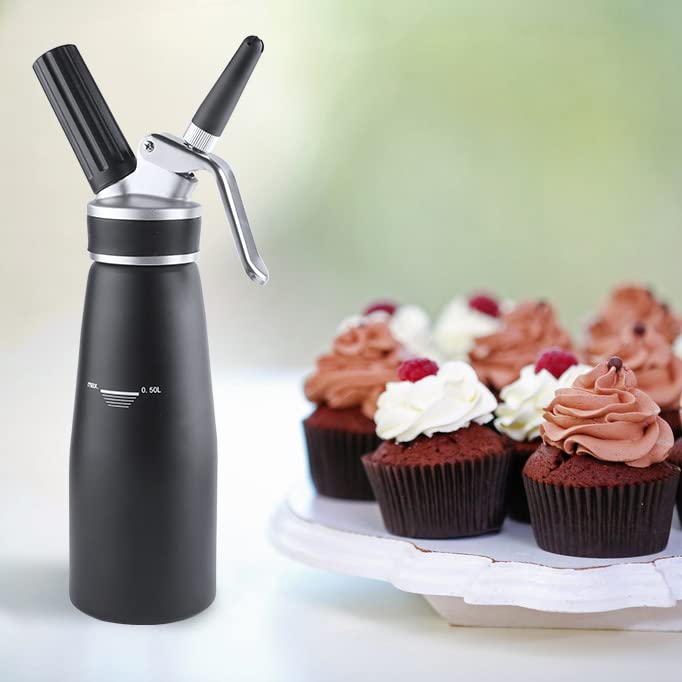 Sivaphe Professional Whipped Cream Dispenser Aluminum Grade Canister, Heavy Duty Cream Whipper Homemade Bliss, Portable Whipped