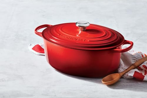 Le Creuset Enameled Cast Iron Signature Oval Dutch Oven, 9.5 Qt., Cerise