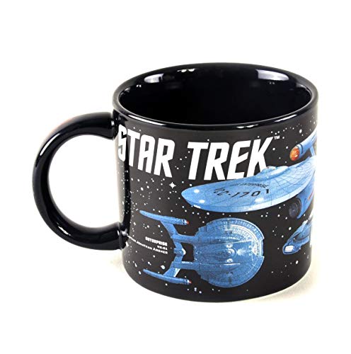 Star Trek - Starships of Star Trek Coffee Mug - Different Star Ships as well as Their Captains - Comes in a Fun Gift Box