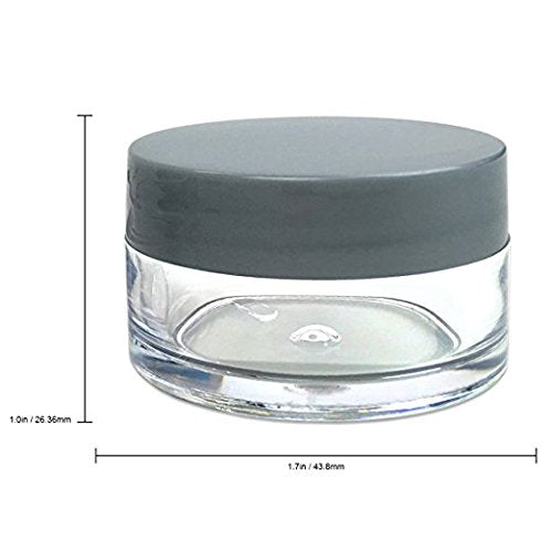 Beauticom 20 Gram/20Ml Empty Clear Small Round Travel Container Jar Pots With Lids For Make Up Powder, Eyeshadow Pigments, Lotio