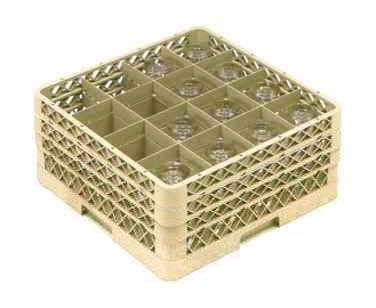 Vollrath Traex (Tr8Ddd) Full Size Glass And Stemware Rack (16-Compartment, Beige)