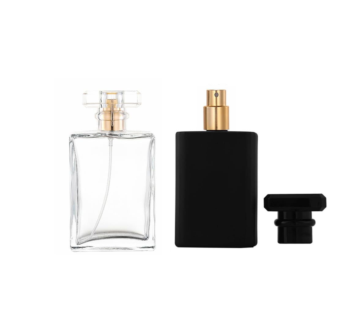 Yorror 100Ml Glass Perfume Atomizer,2 Pcs Empty Refillable Perfume Spray Bottle For Men And Women,Portable Fragrance Fine Mist S