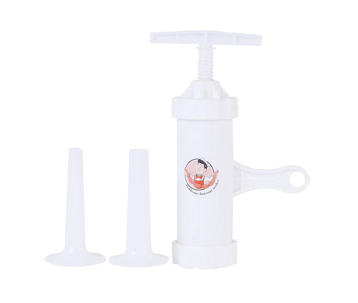 Liebhome Food Grade Quality Manual Sausage Maker, Sausage Stuffer Meat Filler Hand Operated Salami Maker(With 2 Funnel, 5/8''And