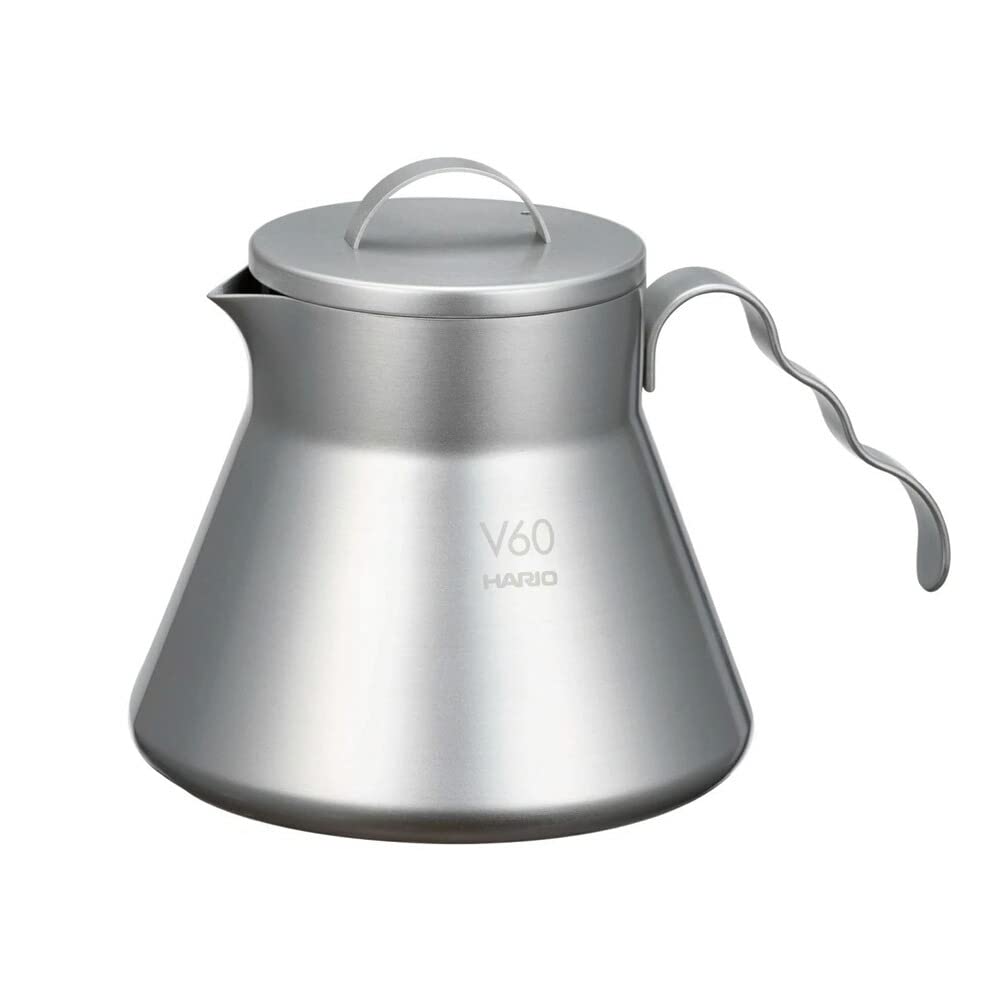 Hario O-Vcsm-50-Hsv V60 Metal Coffee Server, 16.9 Fl Oz (500 Ml), Silver, Made In China