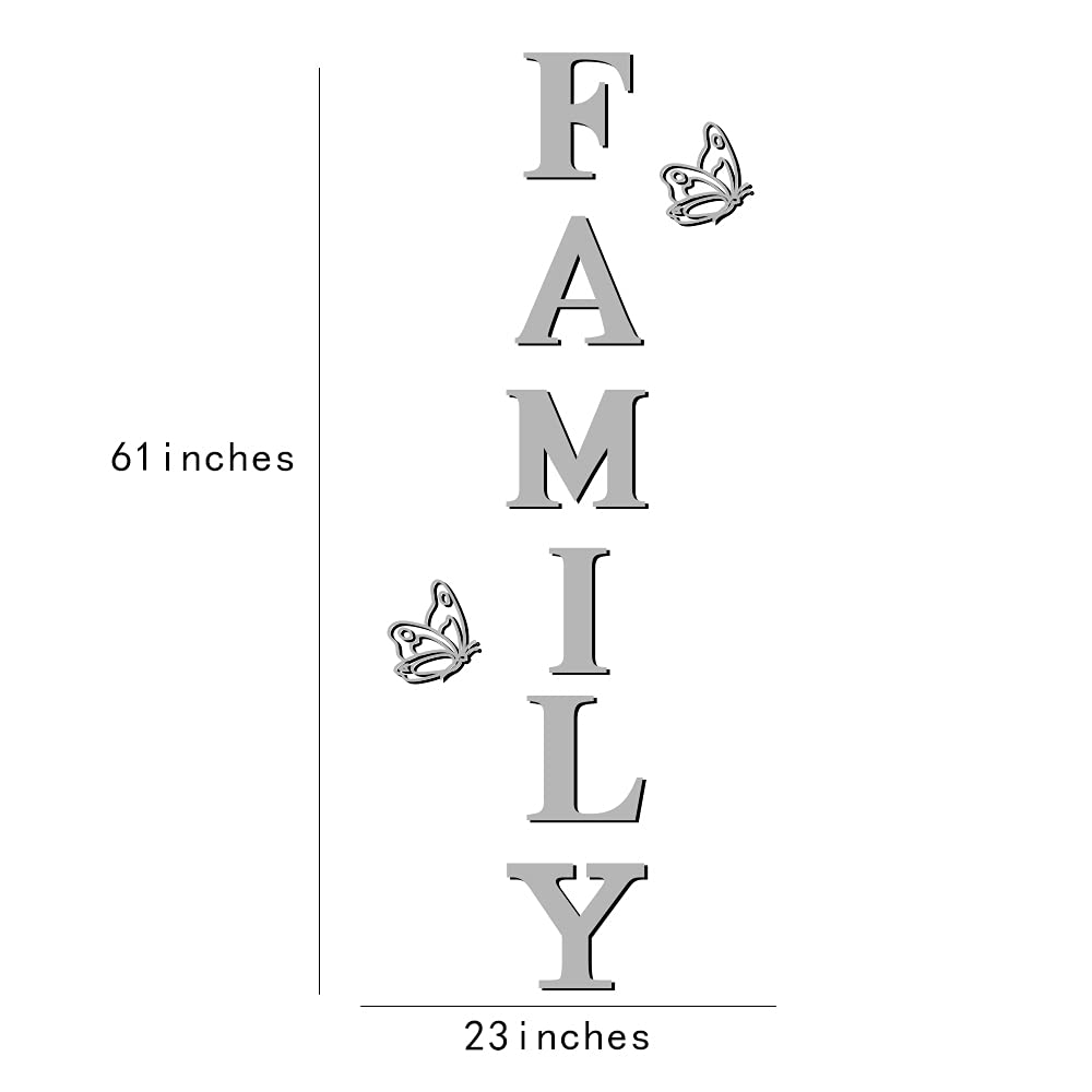 Doeean Family Wall Decor Letter Signs Acrylic Mirror Wall Stickers Wall Decorations For Living Room Bedroom Home Decor Wall Deca