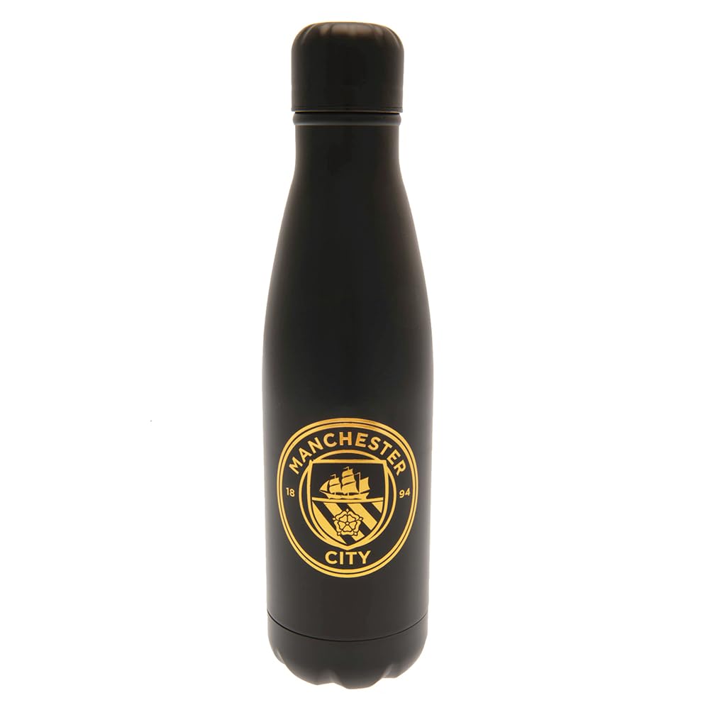 Manchester City 500ml Stainless Steel Vaccum Flask Thermal Bottle  Black