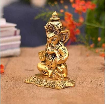 Fashion Bizz Ganesha Idol Ganesh Bhagwan Statue Hindu God Ganpati Murti For Home Pooja Entrance Decor Good Luck Vastu Decoration