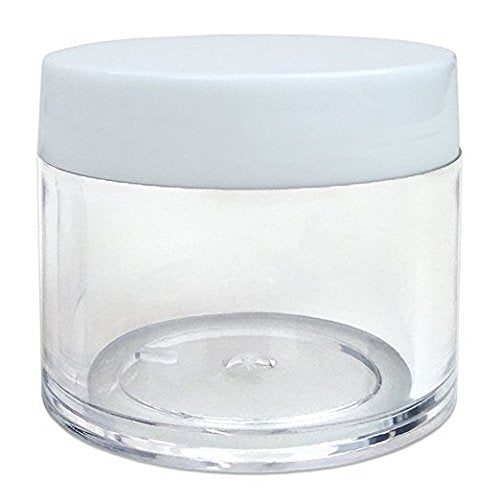 (Quantity: 6 Pieces) Beauticom Premium 30G/30Ml (1 Oz) Round Clear Jars With White Flat Top Lids For Beads, Gems, Glitter, Charm