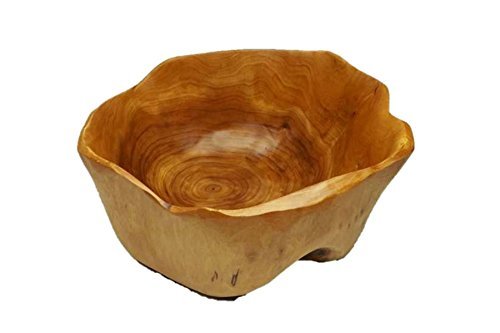 Thy Collectibles Wooden Deep Bowl Handmade Storage Natural Root Wood Crafts Bowl Fruit Salad Serving Bowls (Medium 9''-11'')