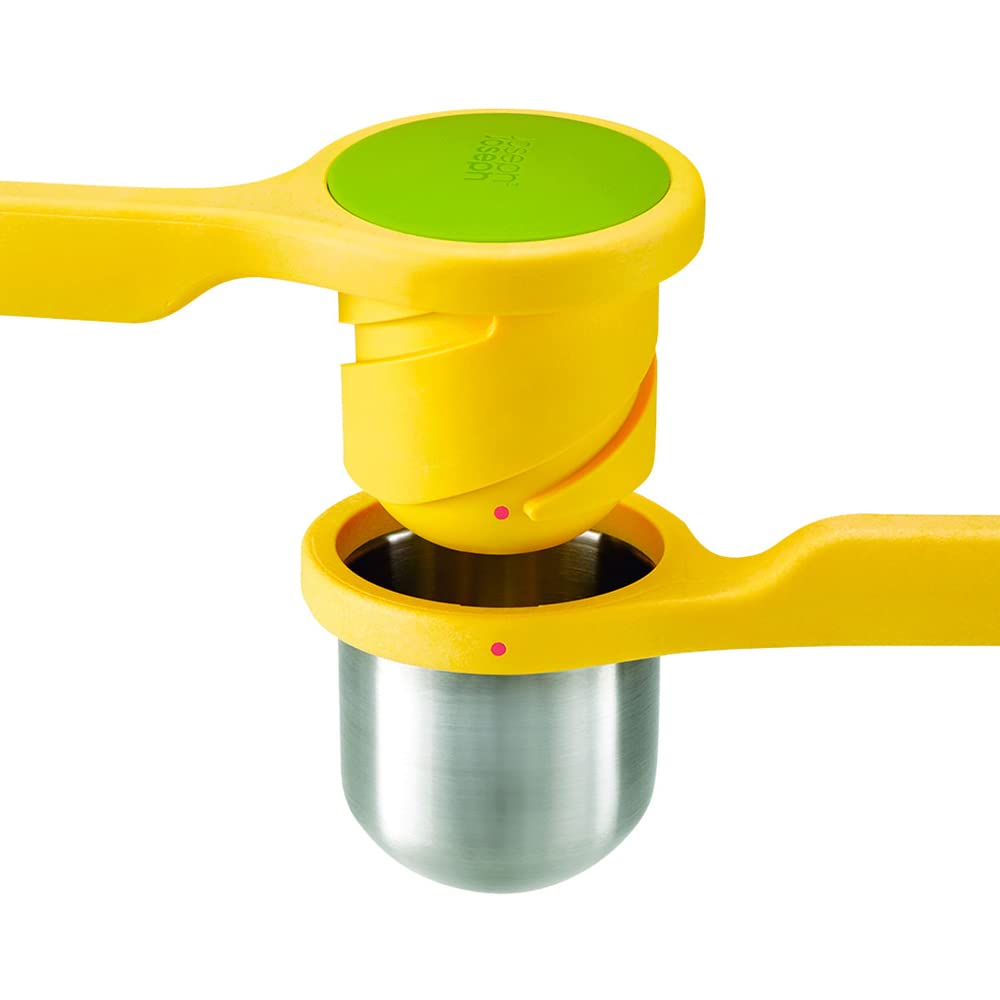 Joseph Joseph Helix Citrus Press Juicer, Ergonomic Twist Action Hand Press, Lemon/Lime Squeezer, Bpa Free - Yellow