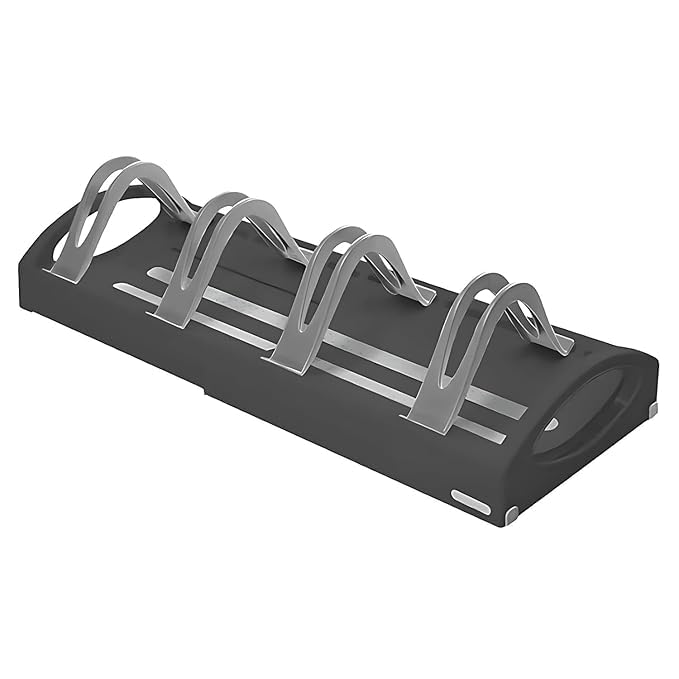 Ellozia New Plate Kitchen Rack Plastic Expandable 4 Slot Kitchen Cookware Storage Organizer Rack Stand For Pots, Pans (Multicolo