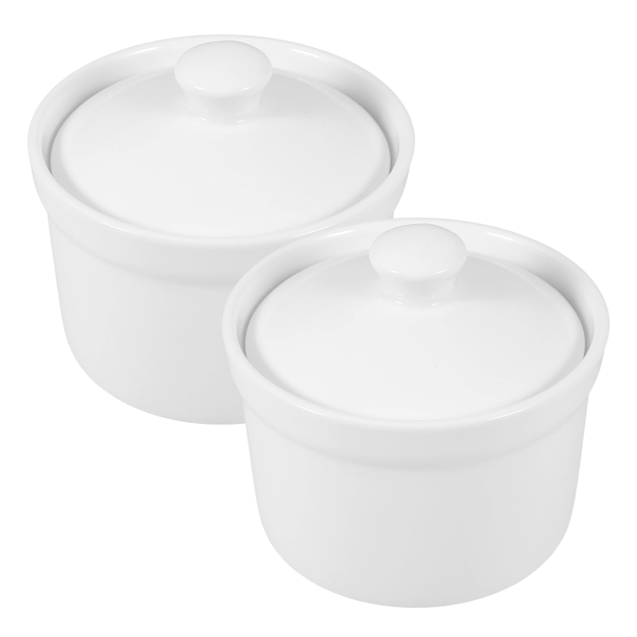 Hemoton Ceramic Stew Pot with Lid 2Pack 3.93 Inch Soup Cup for Egg Custard Desserts Bird S Nest Yogurt Fruit Salad Kitchen Tabl