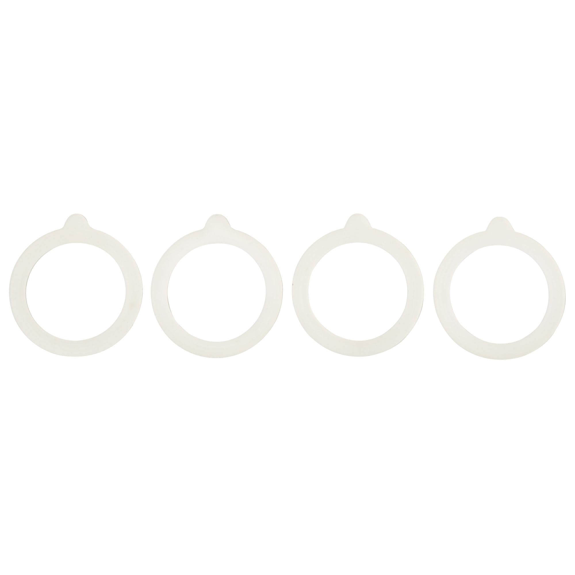 HIC Kitchen Replacement Gasket Seals, European-Grade Silicone, Fits Regular Mouth Canning Jars, Set of 4