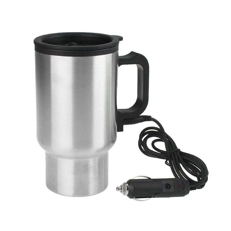 GION 12V Car Coffee Mug Heater Stainless Steel Electric Travel Cup Water Boiler for Vehicle Camping Outdoor Trips Hot Beverage W