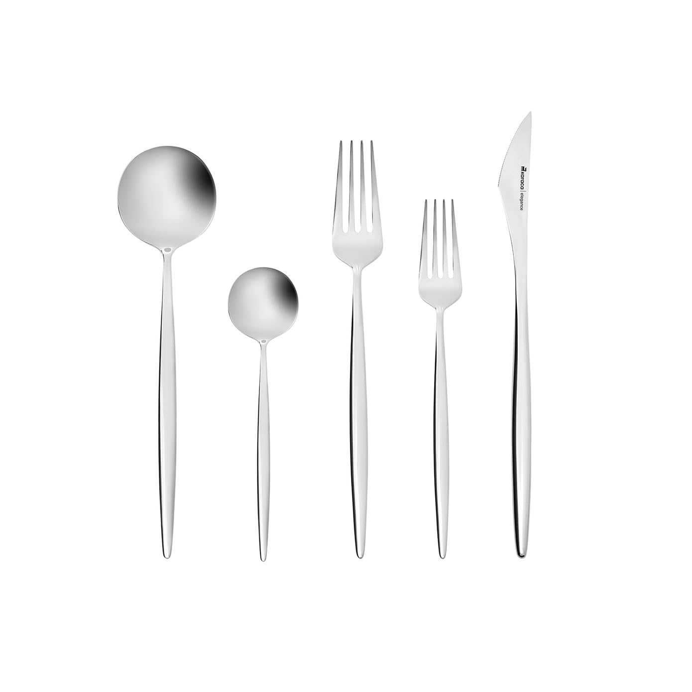 Karaca New Porto Elegance 60-Piece Cutlery Set For 12 People, Tablespoons, Table Forks, Premium Quality, Healthy And Hygienic, M