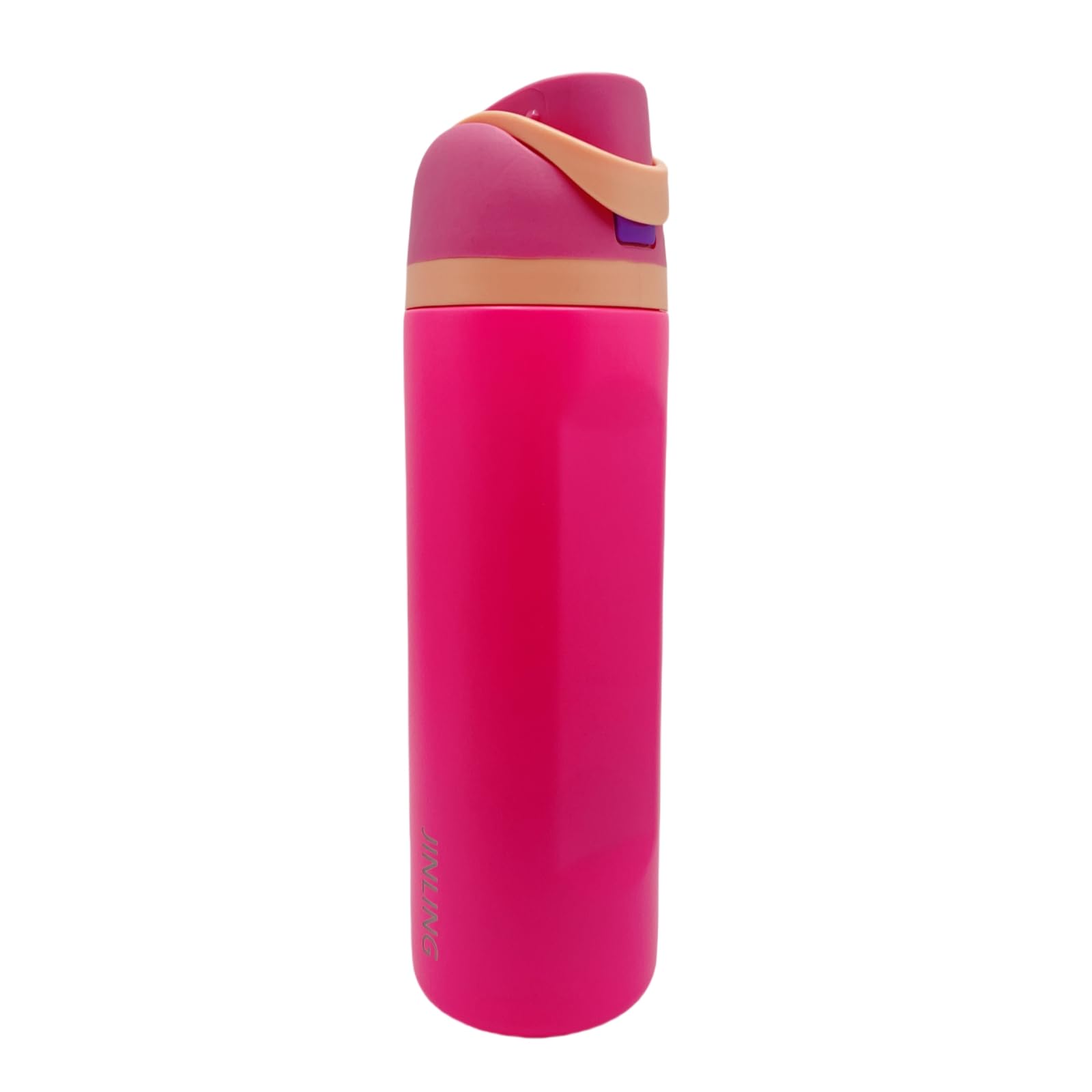 24oz Insulated Stainless Steel Water Bottle with Straw for Sports and Travel, BPA-Free Sports Water Bottle (rose red)