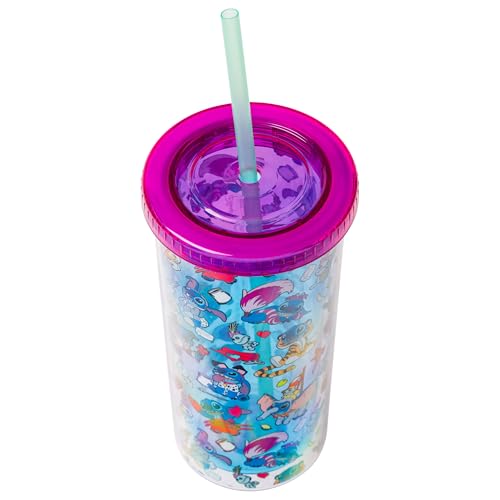 Silver Buffalo Disney Lilo And Stitch Halloween Costumes Plastic Tall Cold Cup With Lid And Straw Featuring Stitch And Scrump, 2