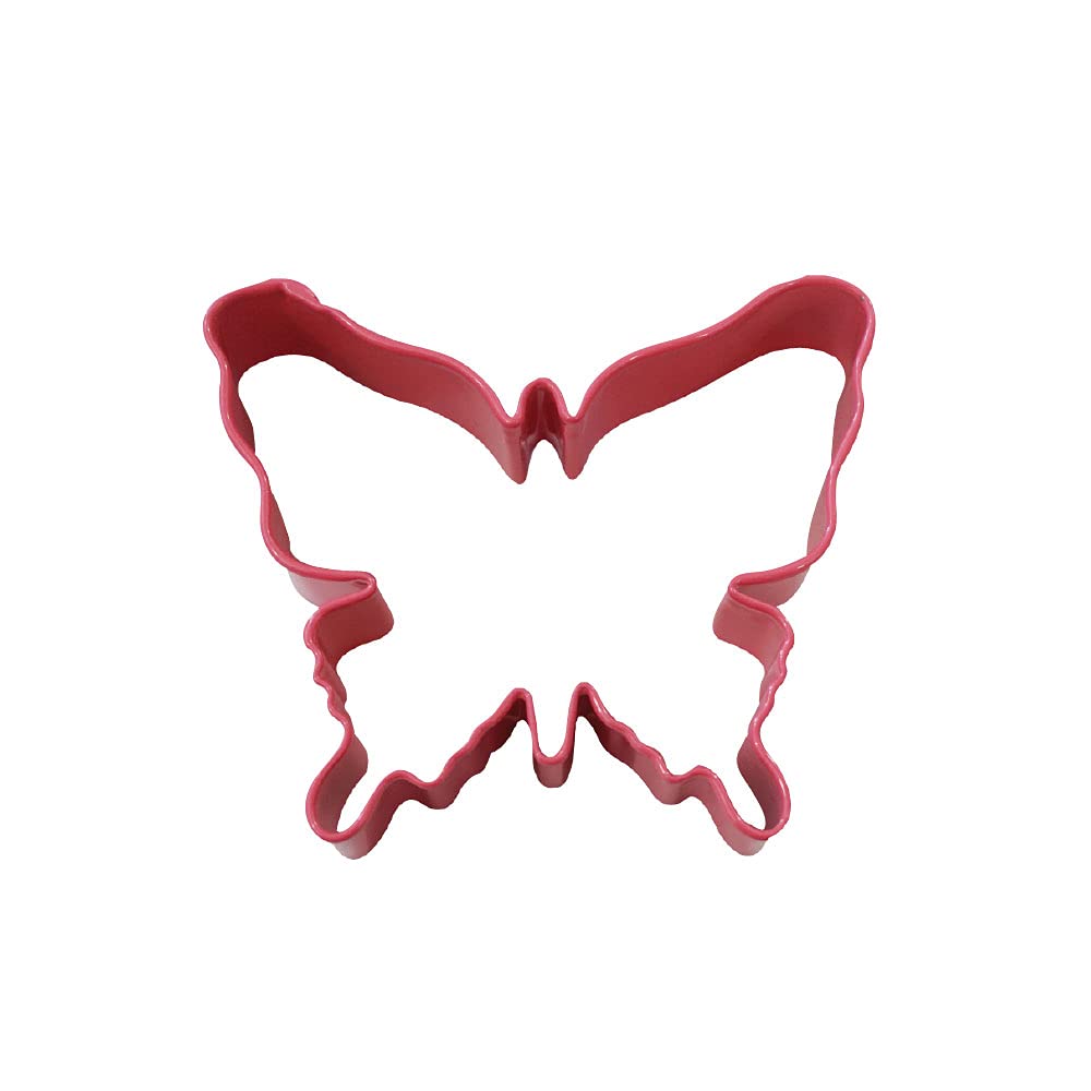 R&M Butterfly 3.25'' Cookie Cutter Pink With Brightly Colored, Durable, Baked-On Polyresin Finish