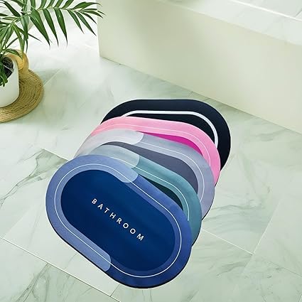 Ticolo Waterproof Bathroom Doormat With Non Slip Backing, Quick Dry Floor Mat For Bathroom, 60 X 40 Cm (4, Multicolor, Pack Of 4