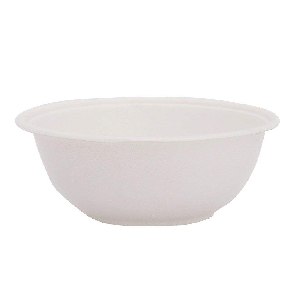 Ecoware 100% Biodegradable, Compostable, Ecofriendly, Disposable Round Bowl/Dona 240 Ml (Pack Of 50 Bowls, White)