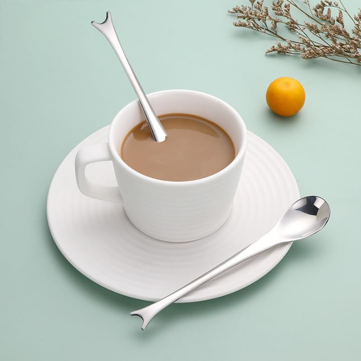 Ouliget Small Dessert Spoons,Coffee Spoons,Espresso Spoons,Ice Cream Spoons,Stainless Steel Spoons,5.5 Inches,4 Pieces.