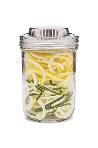 Jarware 3 In 1 Mason Jar Spiralizer, Wide Mouth, Stainless Steel