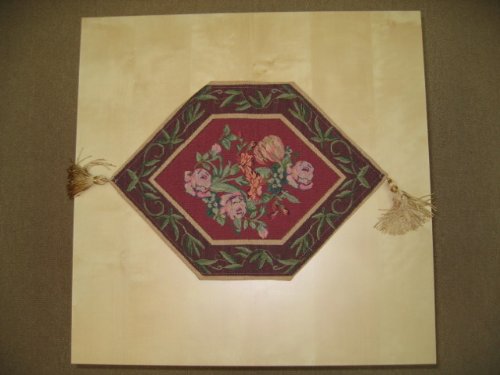 Dada Bedding Elegant Field Of Roses Tapestry Woven Table Runner, 13 By 17-Inch, Red Floral Decor - 2-Pieces