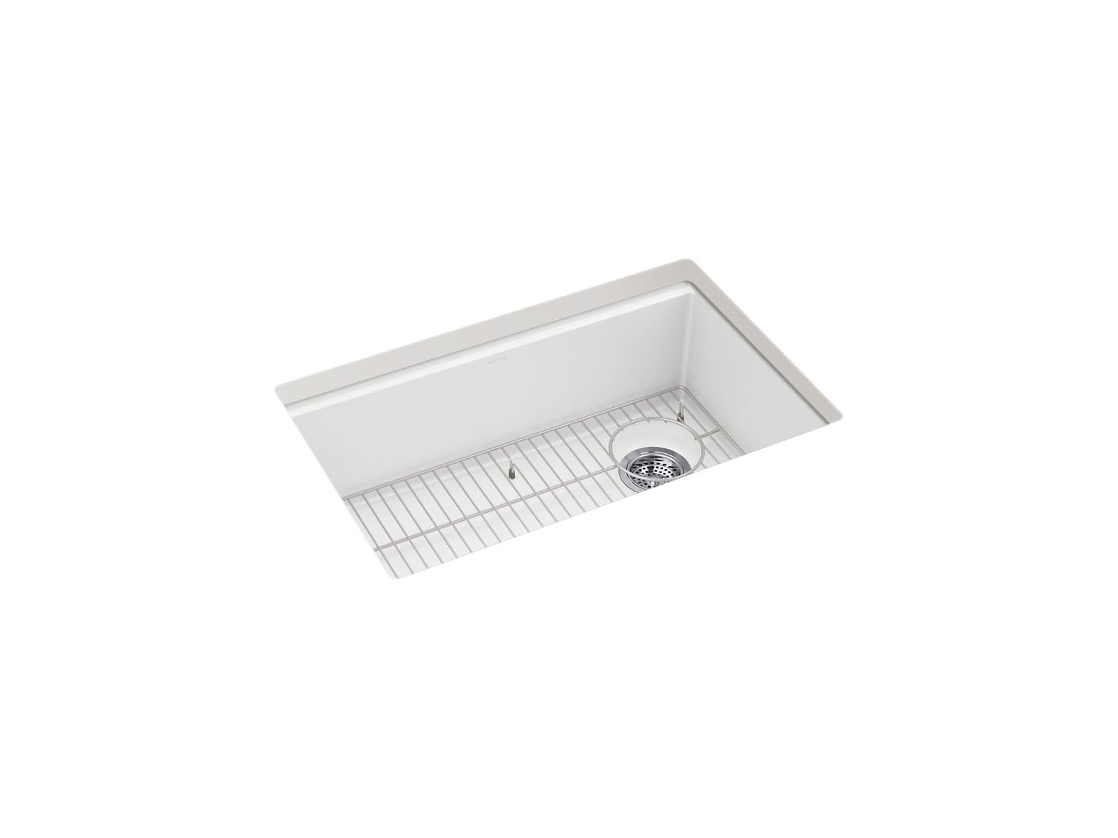 Kohler 33712-CM6 Billings 29 undermount single-bowl kitchen sink, Matte White