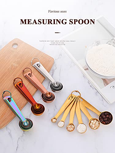 Qiboorun 6Pcs Measuring Spoons Set, Premium Heavy Duty 18/8 Stainless Steel Metal Spoon, Tablespoon And Teaspoon, For Accurate M