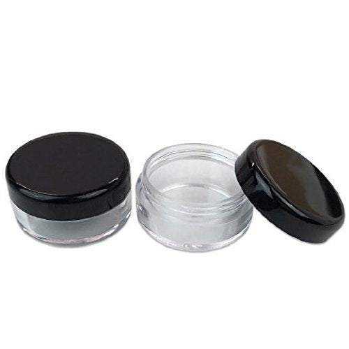 10Pcs 0.5 Oz Clear Plastic Cosmetic Jar - Empty Refillable Round Sample Bottles Containers With Black Screw On Lid For Kitchen U