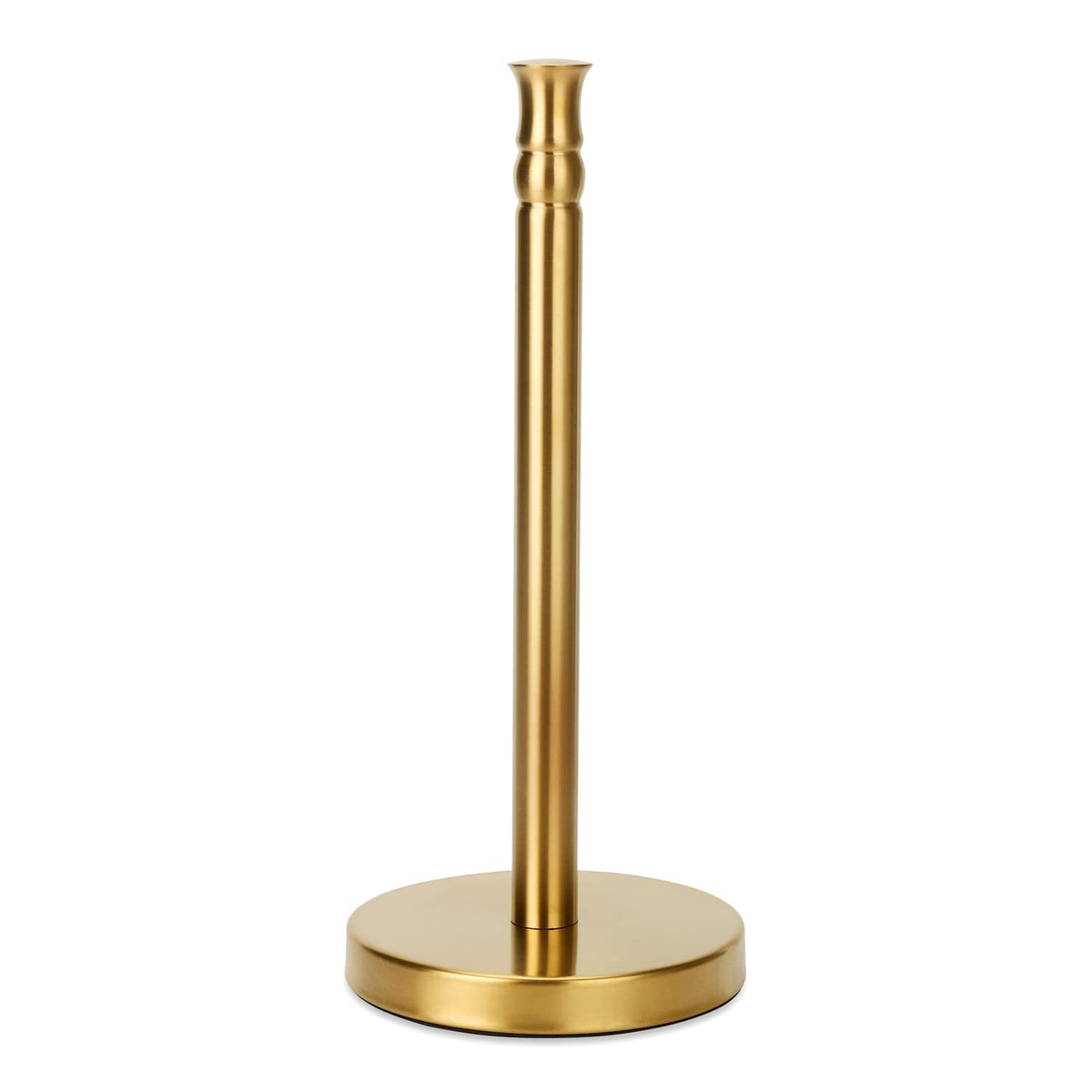 Gold Paper Towel Holder Stand Countertop With Heavy Weighted Stainless Steel Base, Free Standing Paper Towel Holder (Gold Brushe