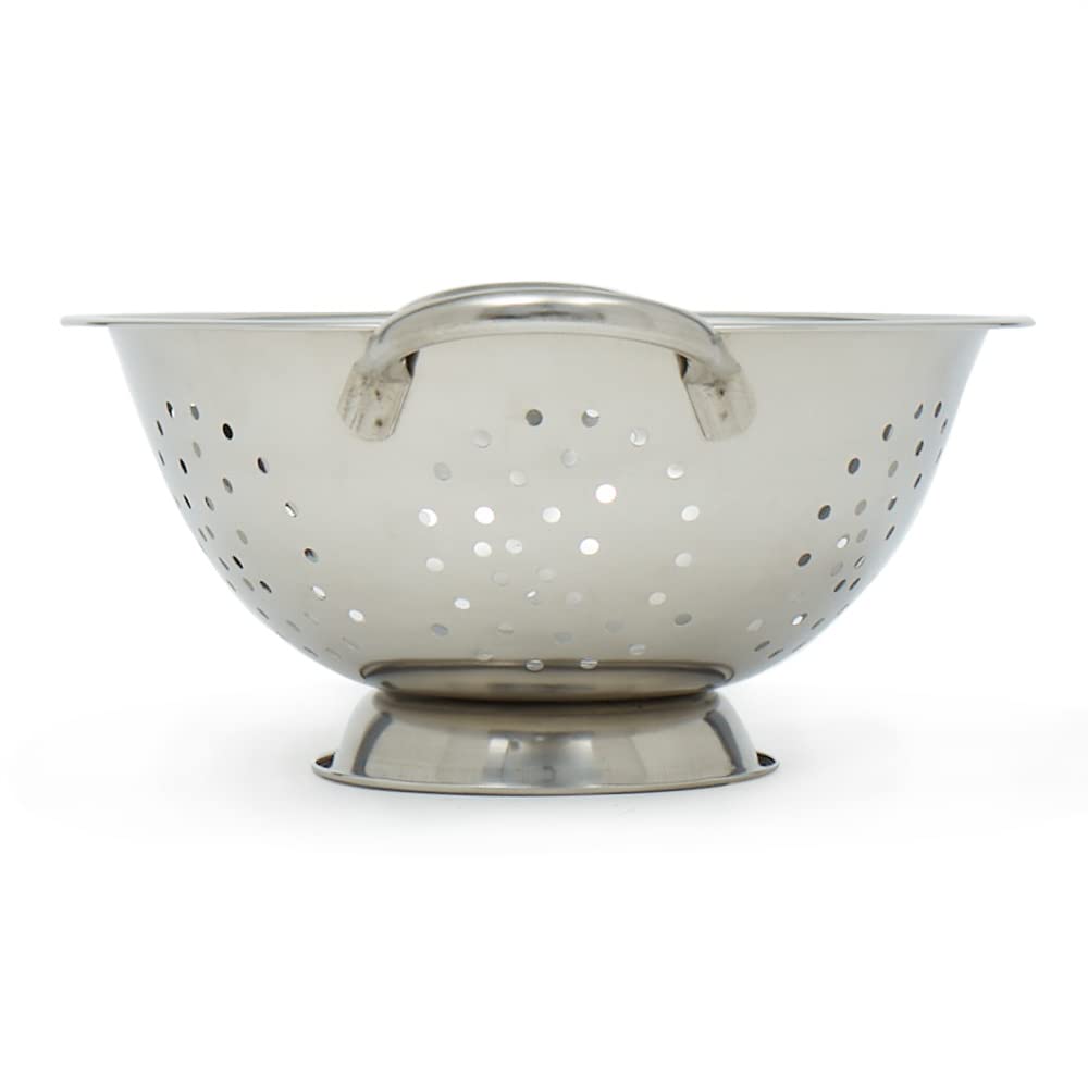 Home Basics Stainless Steel Colander, 5 Quart, Silver