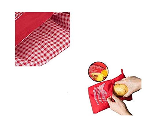 4 Pcs Reusable Red Microwave Potato Bag Potato Cooker Potato Baking Pouch Perfect Bake Potatoes Just In 4 Minutes