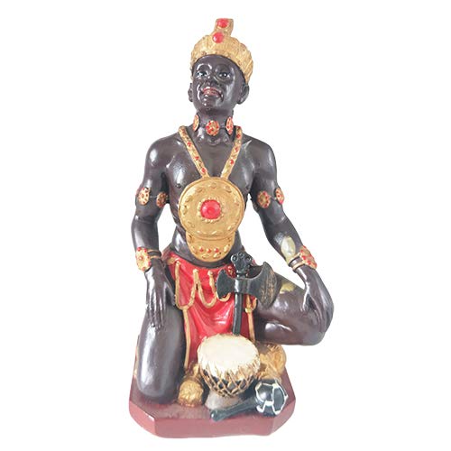 Statue Supplier Orisha Shango Statue Orisha Chango Statue Chango Estatua African Statue(5 Inch), Red, Black, Gold