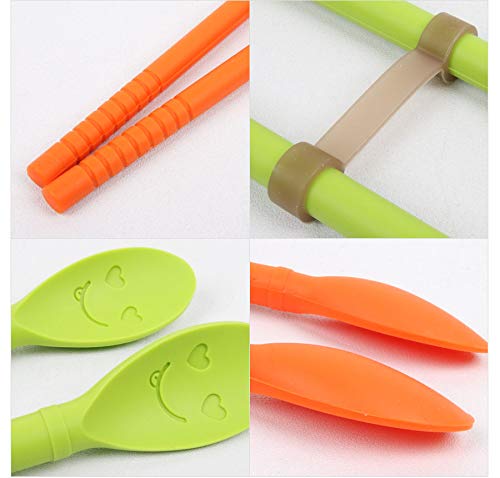 Kitchen Reusable 12 In Long Non Slip Silicone Cooking Chopstick With Spoon And Band, Stainless Steel Reinforced, Tempura, Frying