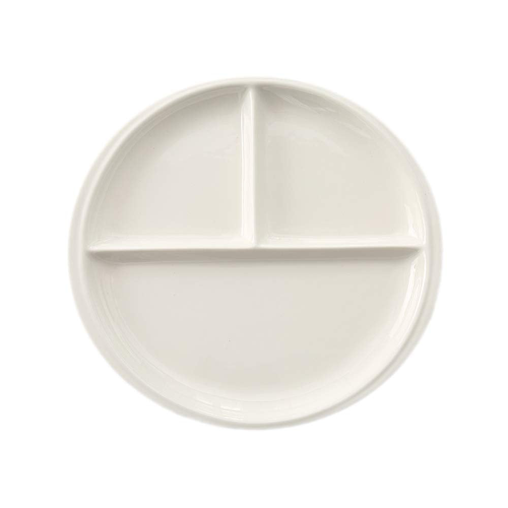 Flying Balloon Elegant Round Shaped Ceramic Divided Plate Dinner Plates Luncheon Plates Salad Plates Dishes For Kitchen, White/D