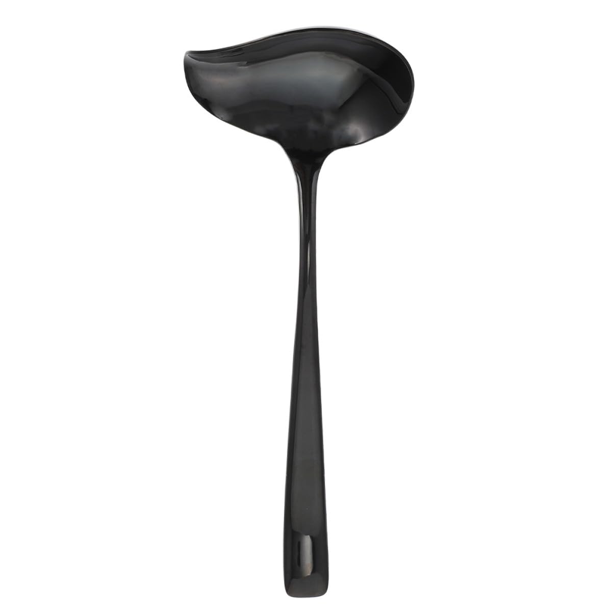 BESTOYARD Stainless Steel Mini Ladle with Spout, 304 Sauce Spoon for Gravy and Soup Serving, Black Handle Kitchen Gadget for Coo