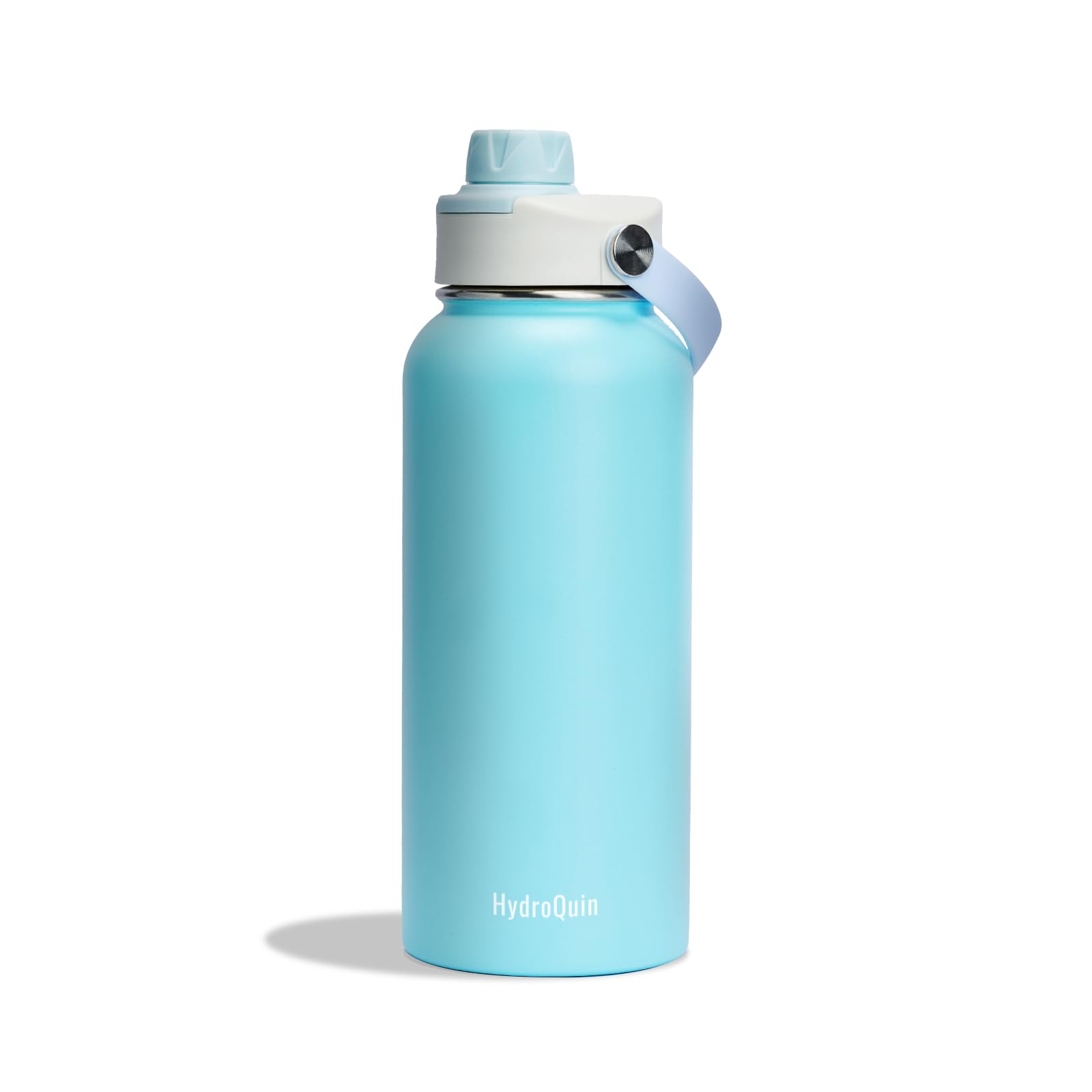 HydroQuin 32 oz Insulated Water Bottle Sky Blue Stainless Steel Flask