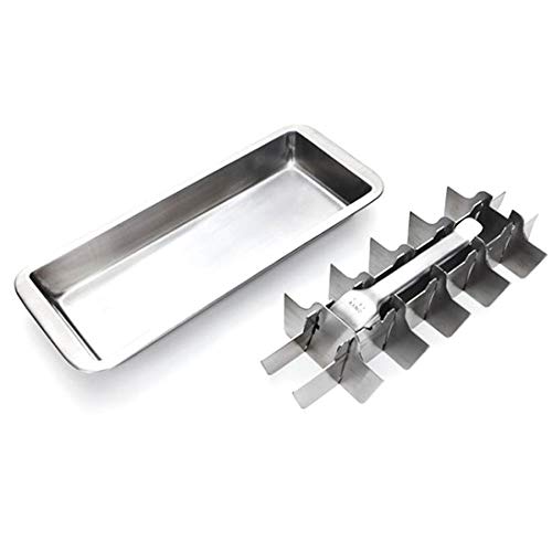 Qulse Lever-Style Ice Tray, 2 In 1 Steel Ice Making And Ice Cracker (Stainless Steel)