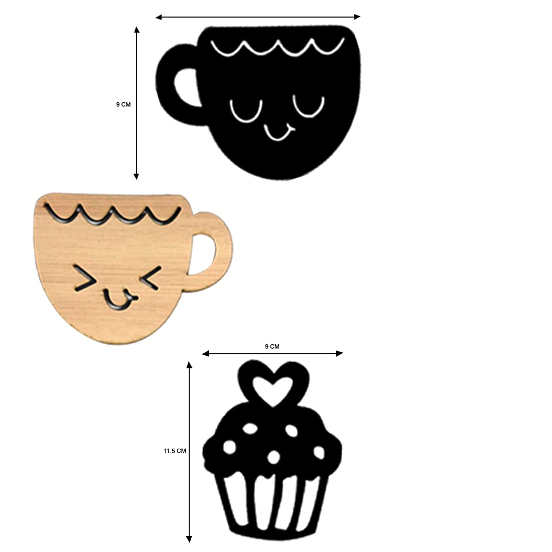 SHRADDHA SABURI ARTWORK Farmhouse Smile Cup And Cups Kitchen Wall Decor, Wall Reusable Sticker s , Reusable Sticker s Large, Set